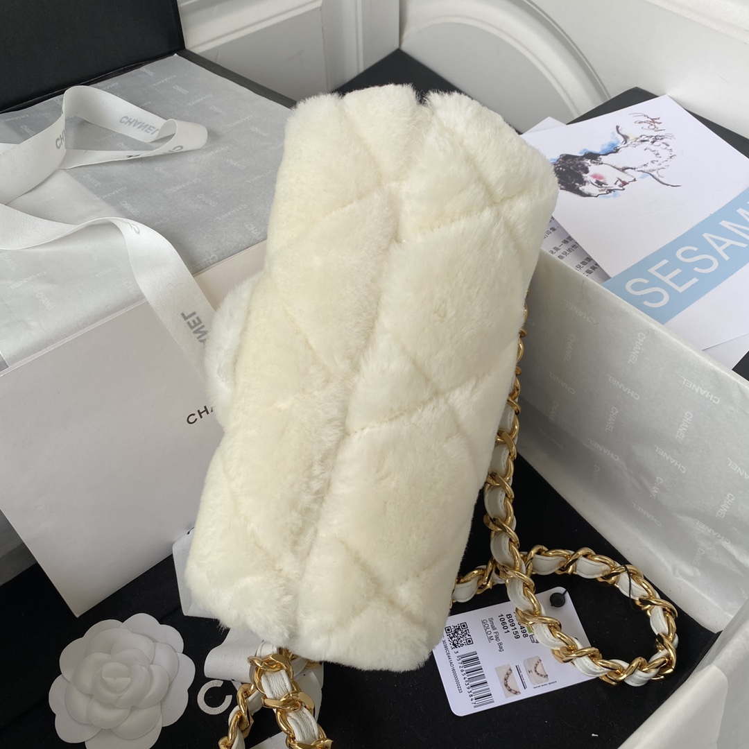 Chanel AS3498 Flap Bag Shearling Beige - Default Title - View 6