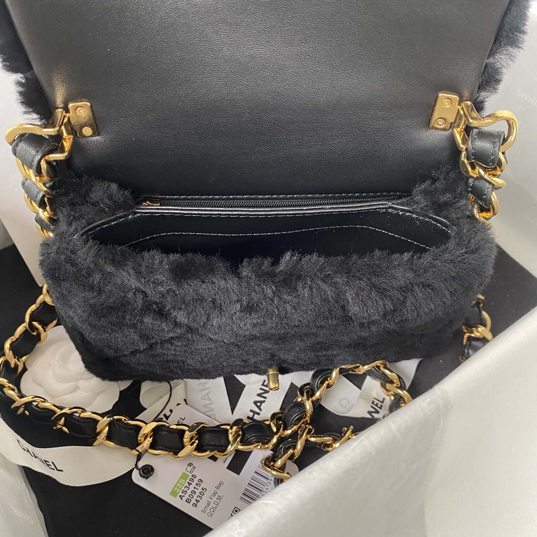 Chanel AS3498 Flap Bag Shearling Black - Default Title - View 7