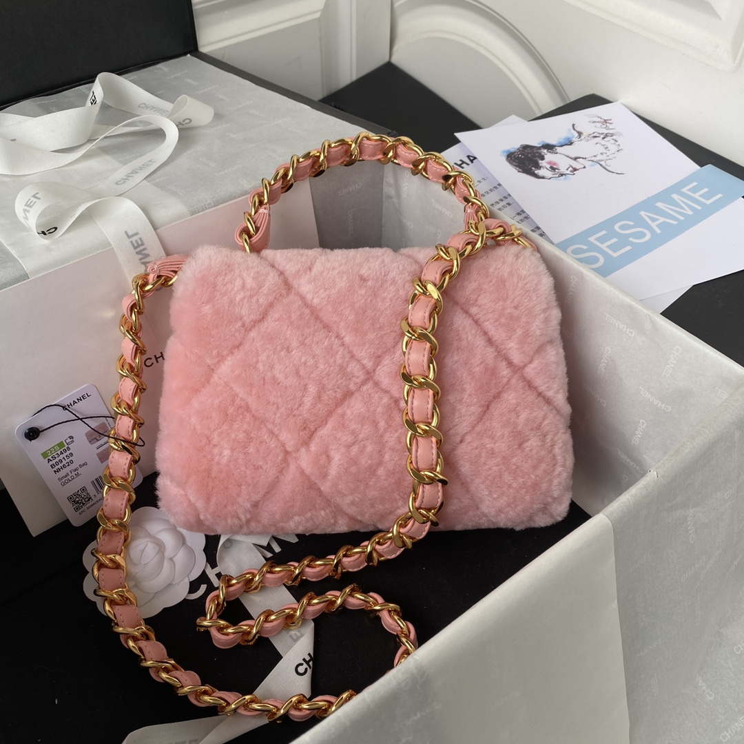 Chanel AS3498 Flap Bag Shearling Pink - Default Title - View 2