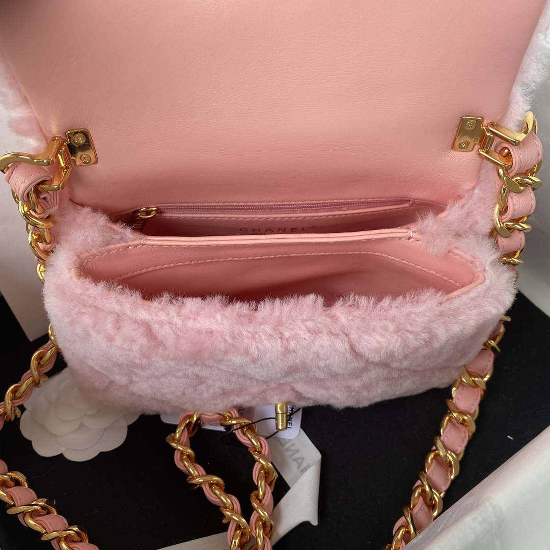 Chanel AS3498 Flap Bag Shearling Pink - Default Title - View 7