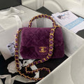 Chanel AS3498 Flap Bag Shearling Purple - Default Title - View 1