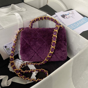 Chanel AS3498 Flap Bag Shearling Purple - Default Title - View 2