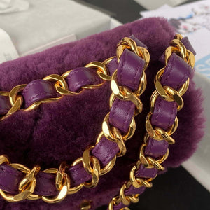 Chanel AS3498 Flap Bag Shearling Purple - Default Title - View 4