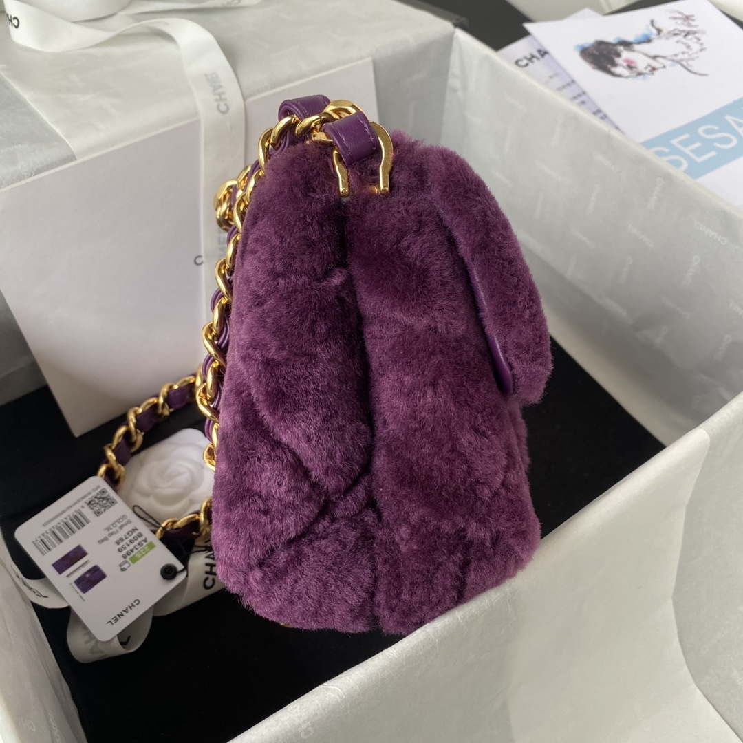 Chanel AS3498 Flap Bag Shearling Purple - Default Title - View 5