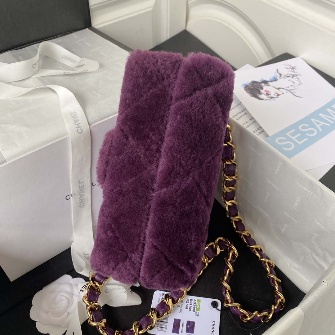 Chanel AS3498 Flap Bag Shearling Purple - Default Title - View 6