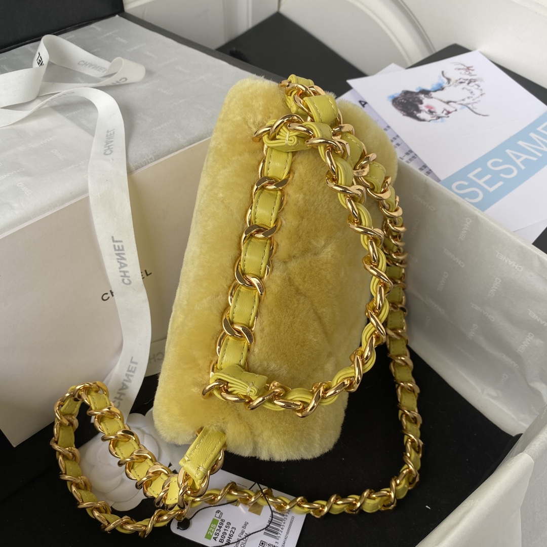 Chanel AS3498 Flap Bag Shearling Yellow - Default Title - View 4
