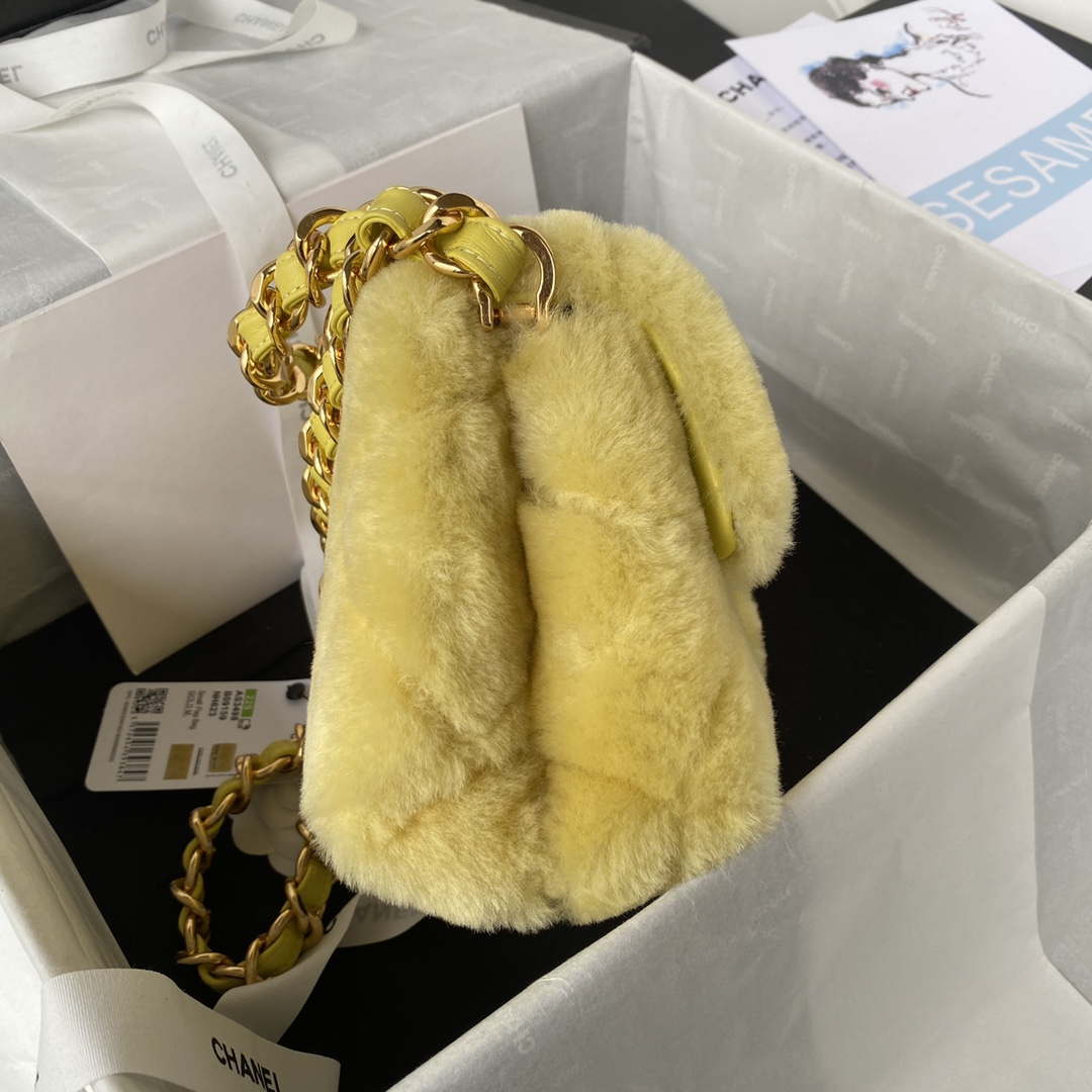 Chanel AS3498 Flap Bag Shearling Yellow - Default Title - View 5