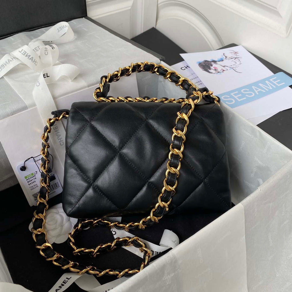 Chanel AS3499 Flap Bag Lambskin Black