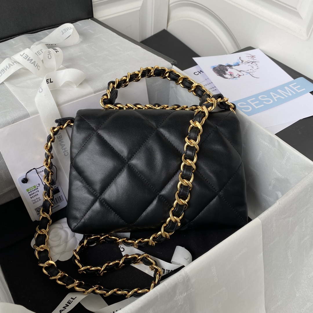 Chanel AS3499 Flap Bag Lambskin Black