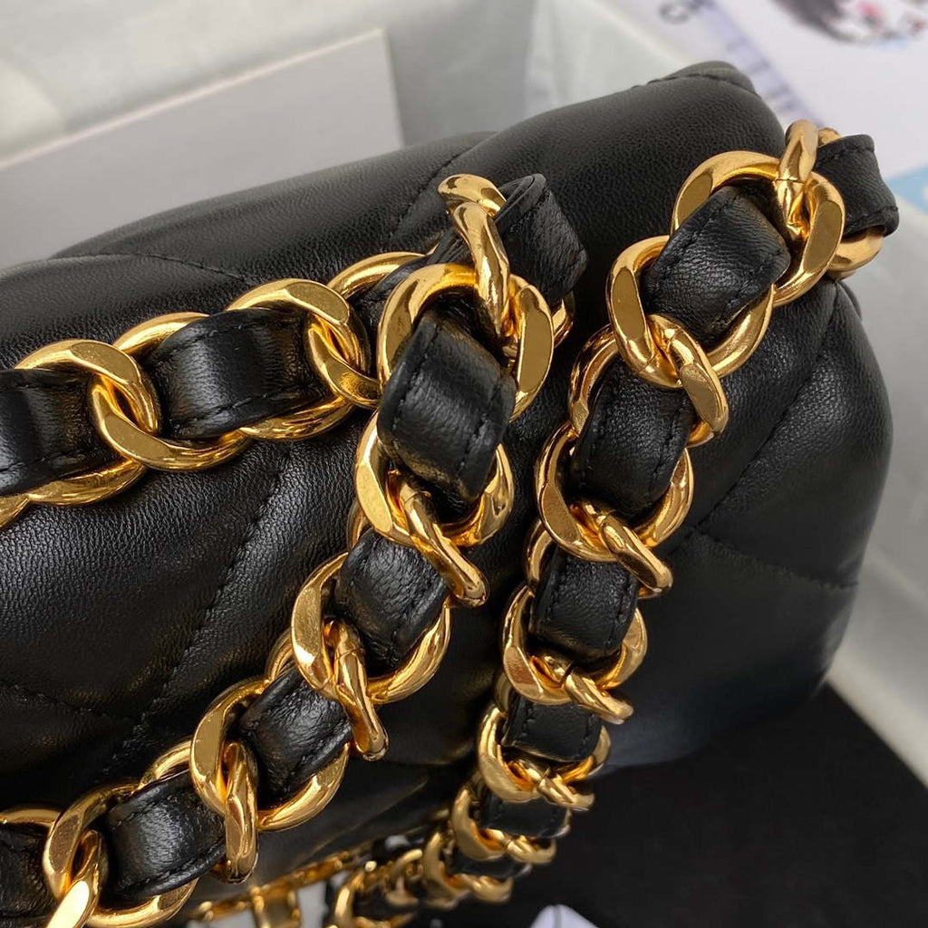 Chanel AS3499 Flap Bag Lambskin Black