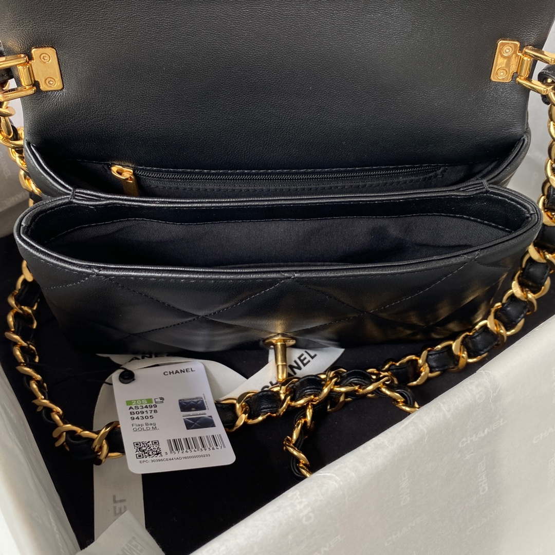 Chanel AS3499 Flap Bag Lambskin Black - Default Title - View 6