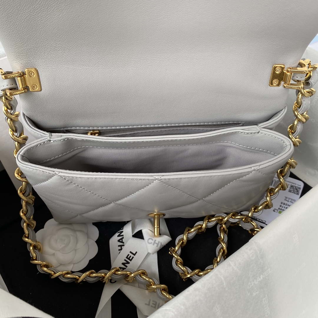 Chanel AS3499 Flap Bag Lambskin Gray - Default Title - View 7