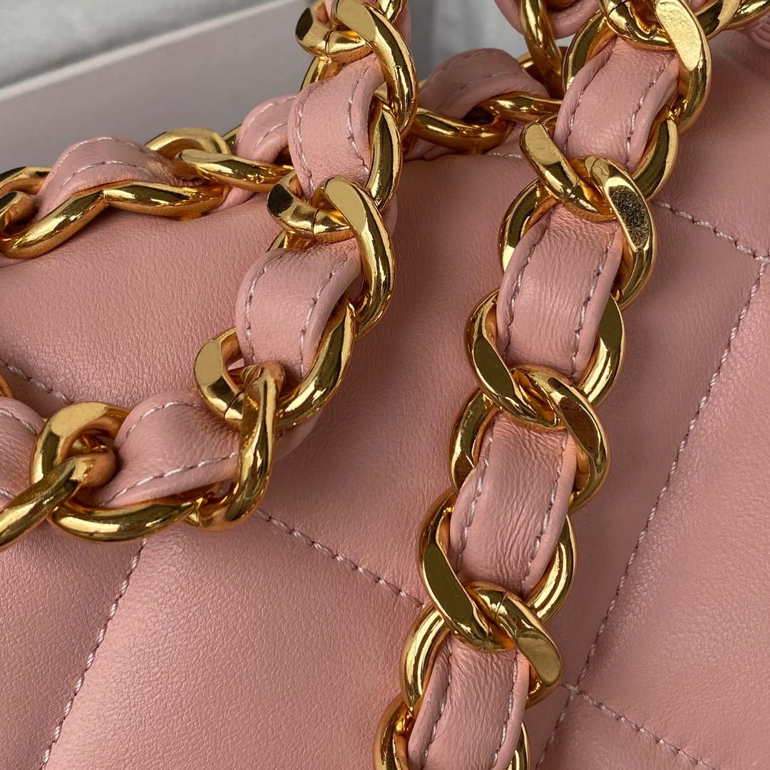 Chanel AS3499 Flap Bag Lambskin Pink - Default Title - View 4