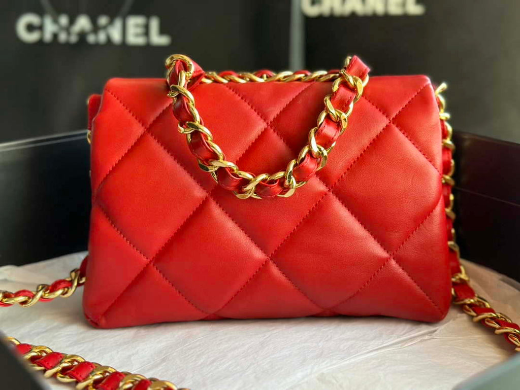 Chanel AS3499 Flap Bag Lambskin Red
