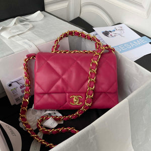 Chanel AS3499 Flap Bag Lambskin Rose Red - Default Title - View 1