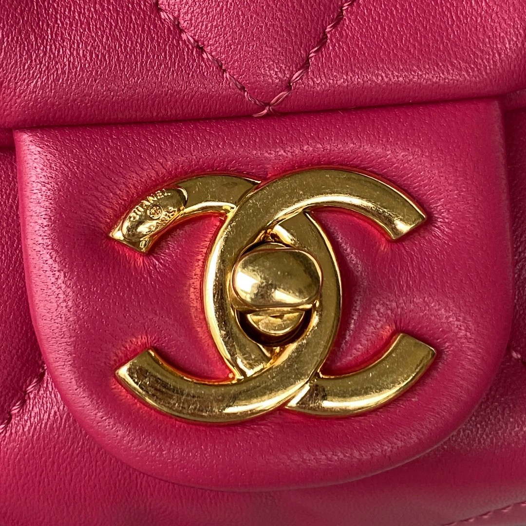 Chanel AS3499 Flap Bag Lambskin Rose Red - Default Title - View 3