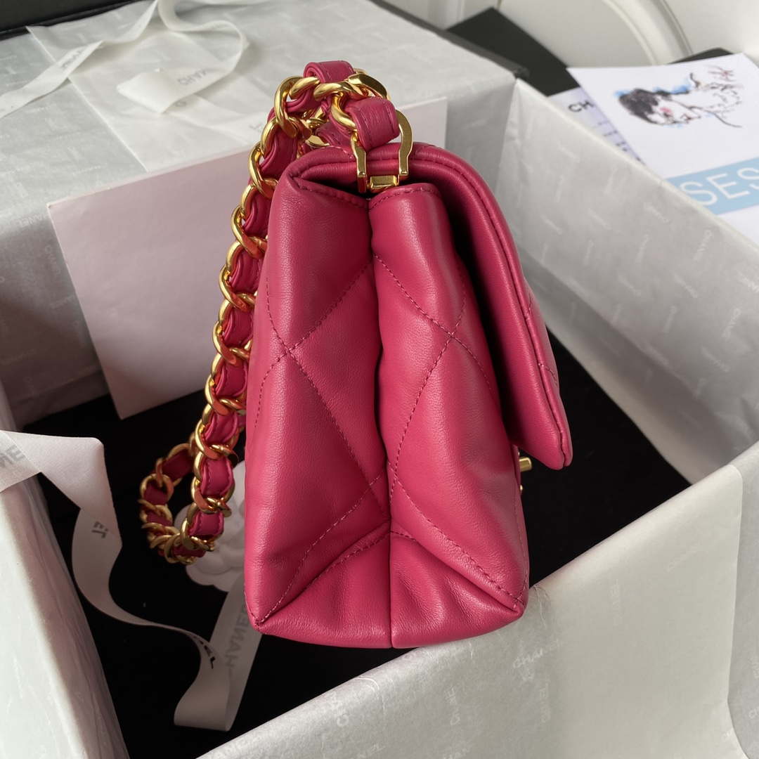 Chanel AS3499 Flap Bag Lambskin Rose Red - Default Title - View 5
