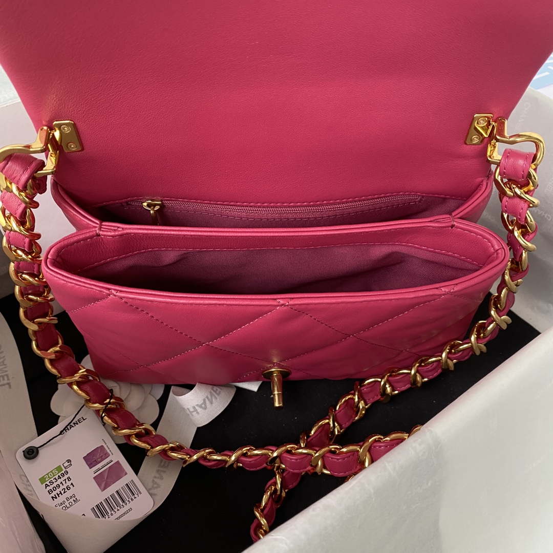 Chanel AS3499 Flap Bag Lambskin Rose Red - Default Title - View 7