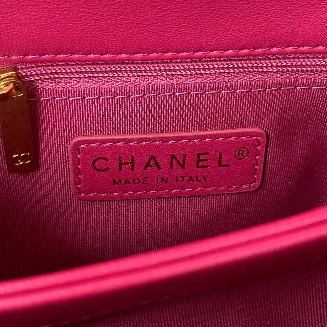 Chanel AS3499 Flap Bag Lambskin Rose Red