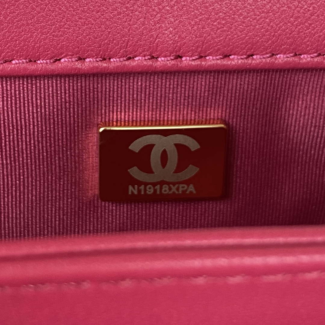 Chanel AS3499 Flap Bag Lambskin Rose Red - Default Title - View 9
