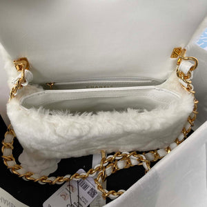 Chanel AS3499 Flap Bag Shearling White - Default Title - View 7