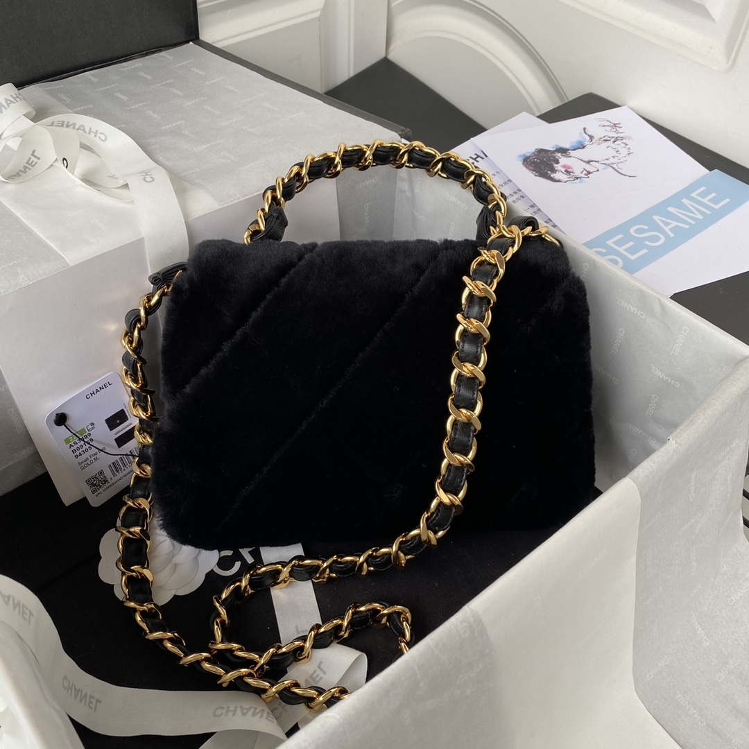 Chanel AS3499 Flap Bag Shearling Black - Default Title - View 2