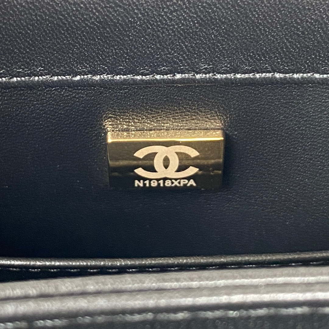 Chanel AS3499 Flap Bag Shearling Black