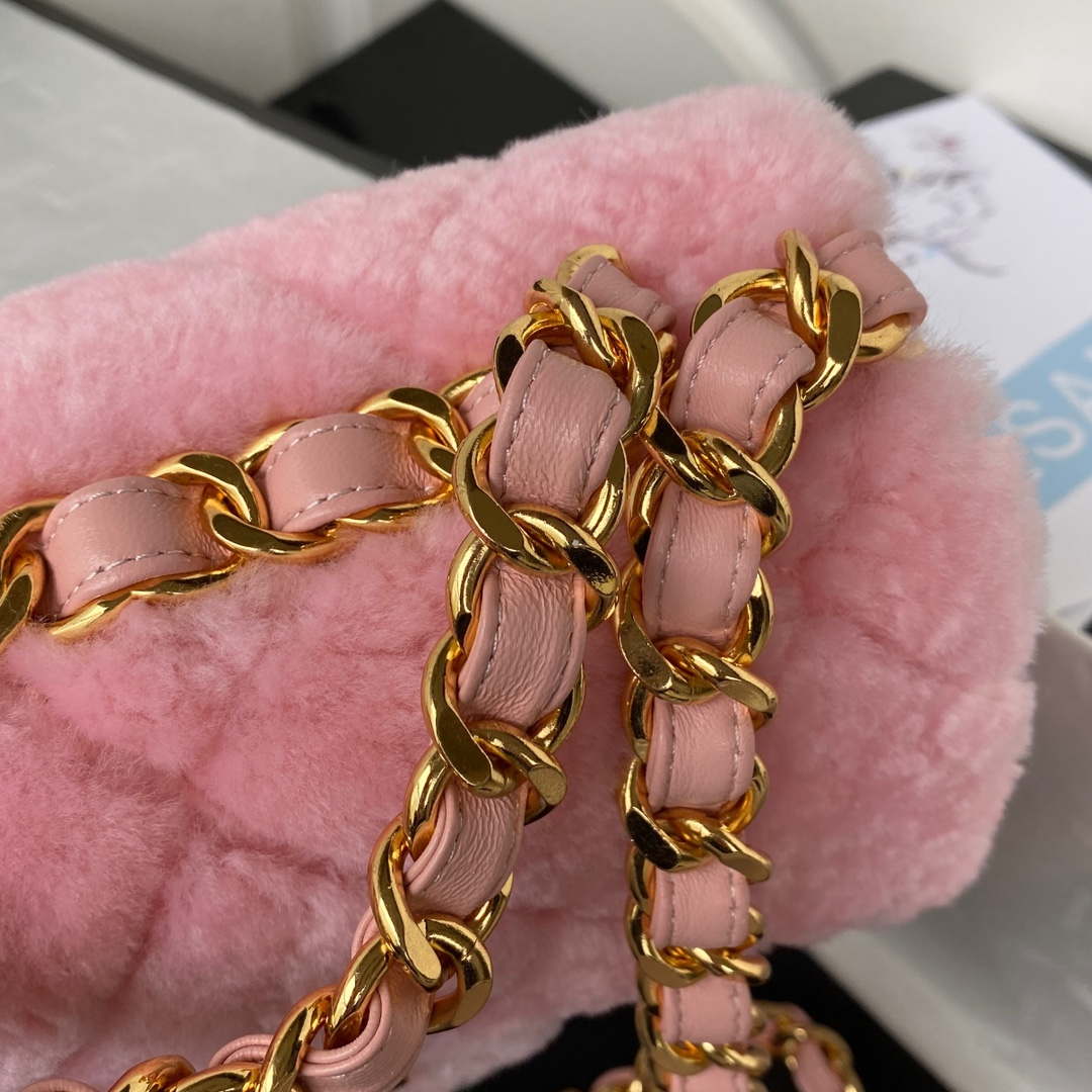 Chanel AS3499 Flap Bag Shearling Pink - Default Title - View 4