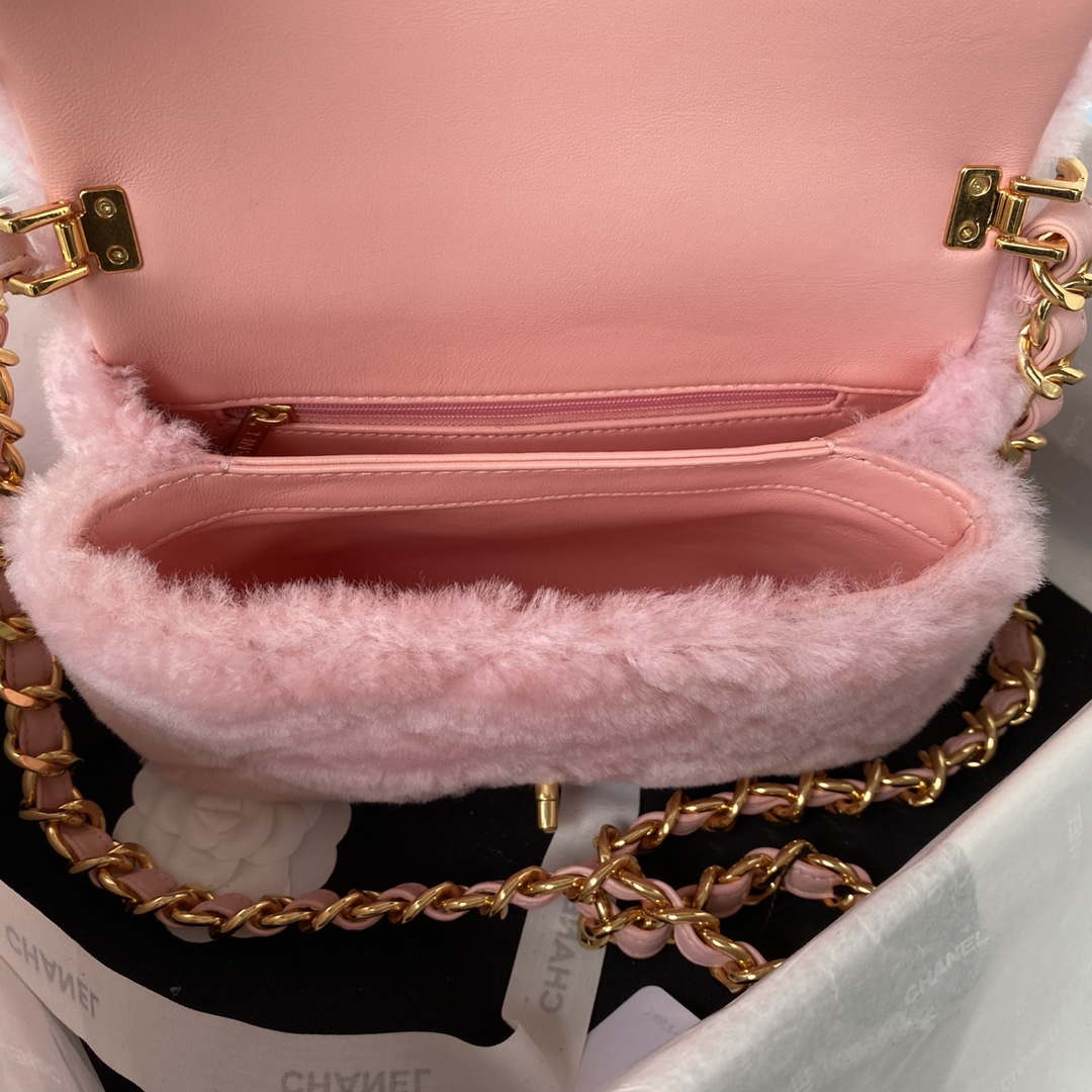 Chanel AS3499 Flap Bag Shearling Pink - Default Title - View 7