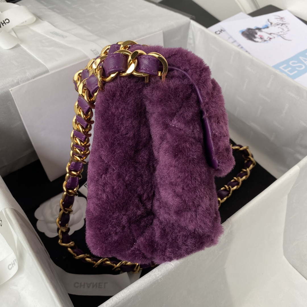 Chanel AS3499 Flap Bag Shearling Purple - Default Title - View 5