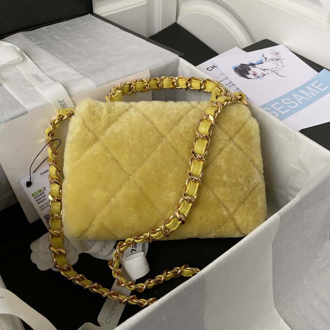 Chanel AS3499 Flap Bag Shearling Yellow - Default Title - View 2