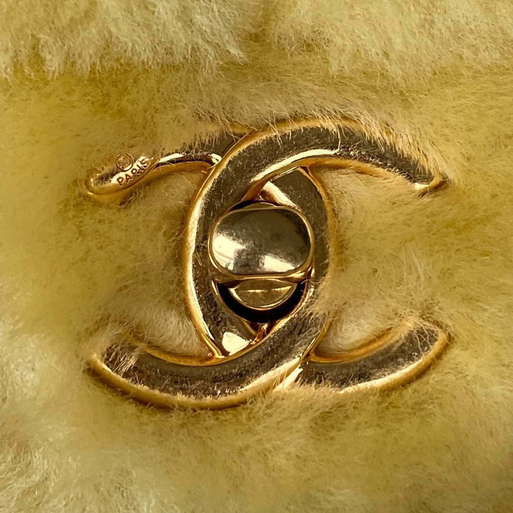 Chanel AS3499 Flap Bag Shearling Yellow