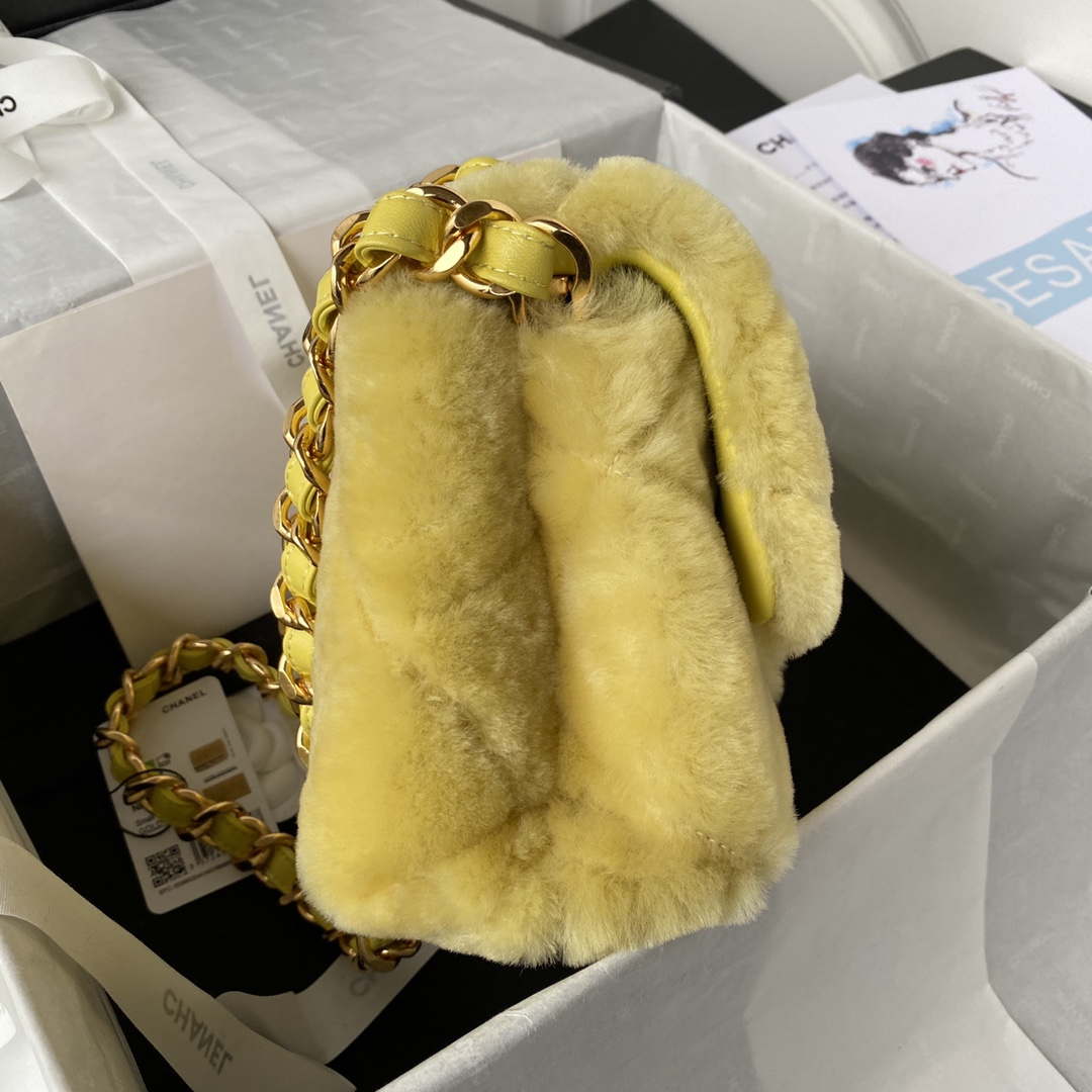 Chanel AS3499 Flap Bag Shearling Yellow - Default Title - View 5