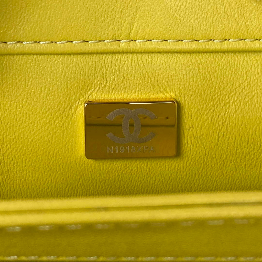 Chanel AS3499 Flap Bag Shearling Yellow