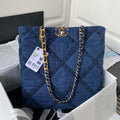 Chanel AS3519 CHANEL 23K Shopping Bag Denim Blue - Default Title - View 1