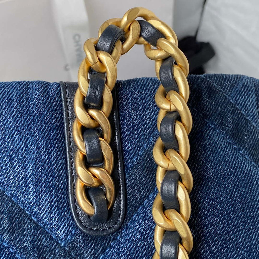 Chanel AS3519 CHANEL 23K Shopping Bag Denim Blue