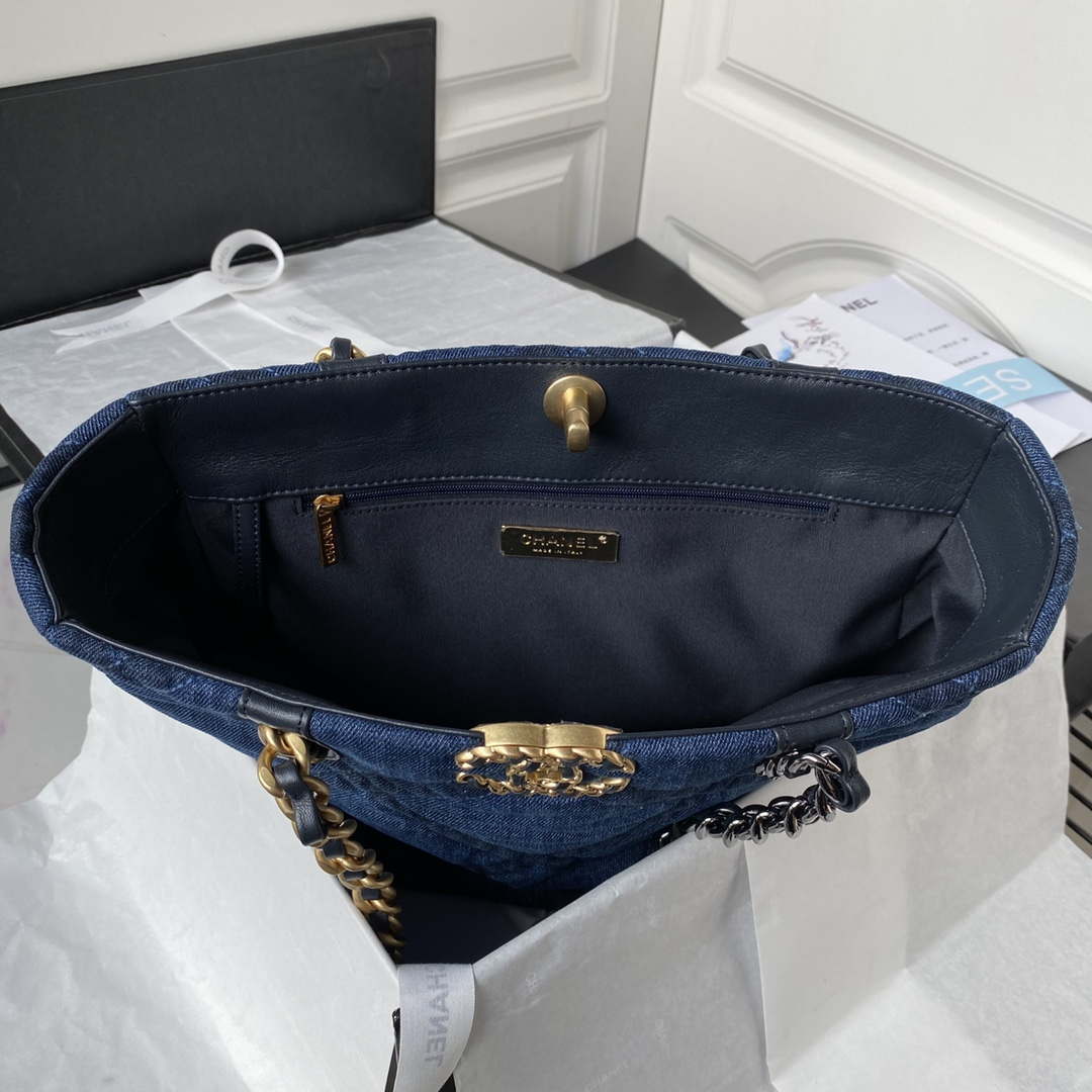 Chanel AS3519 CHANEL 23K Shopping Bag Denim Blue - Default Title - View 7