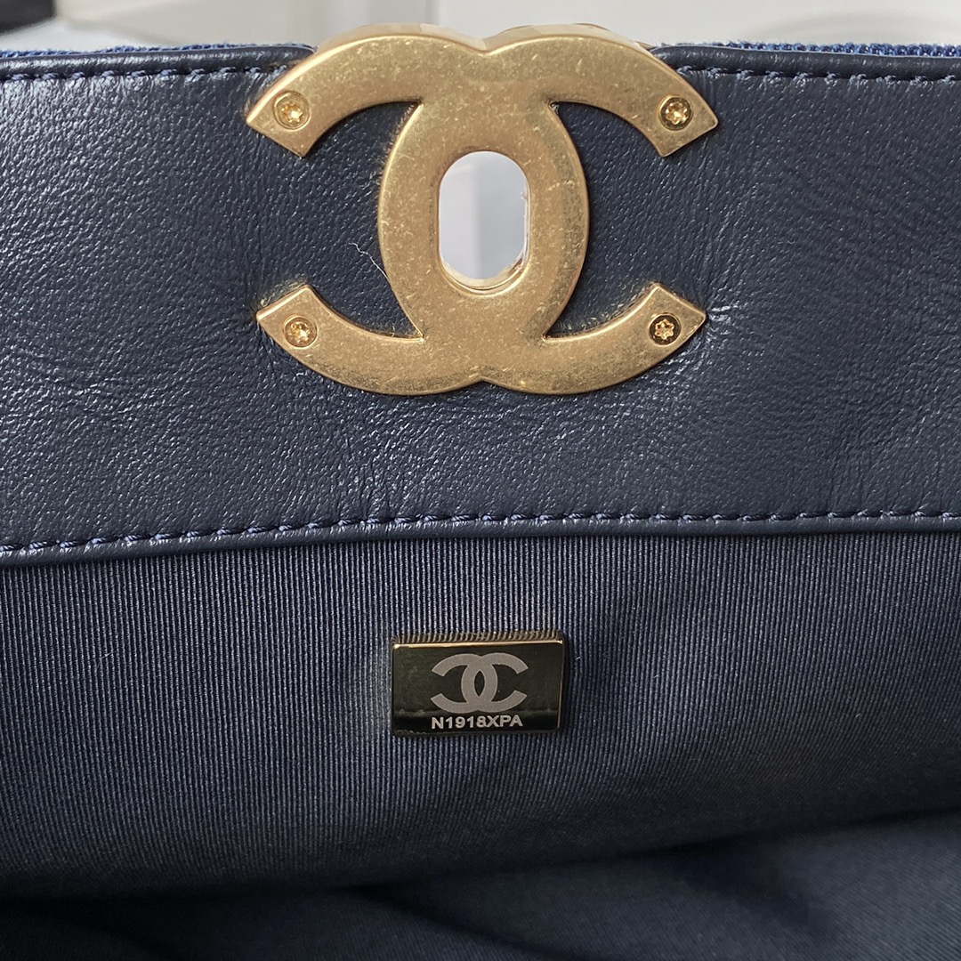 Chanel AS3519 CHANEL 23K Shopping Bag Denim Blue - Default Title - View 8