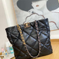 Chanel AS3519 CHANEL19 Shopping Bag Shiny Lambskin Black - Default Title - View 1