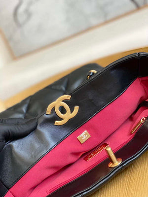 Chanel AS3519 CHANEL19 Shopping Bag Shiny Lambskin Black - Default Title - View 5