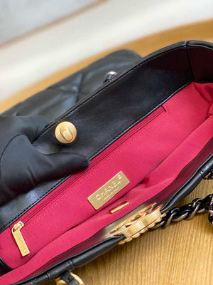 Chanel AS3519 CHANEL19 Shopping Bag Shiny Lambskin Black - Default Title - View 6