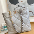 Chanel AS3519 CHANEL19 Shopping Bag Shiny Lambskin Gray - Default Title - View 1