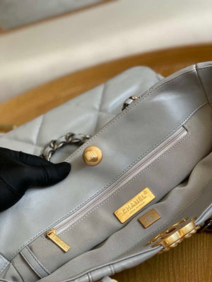 Chanel AS3519 CHANEL19 Shopping Bag Shiny Lambskin Gray - Default Title - View 7