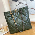 Chanel AS3519 CHANEL19 Shopping Bag Shiny Lambskin Dark Green - Default Title - View 1