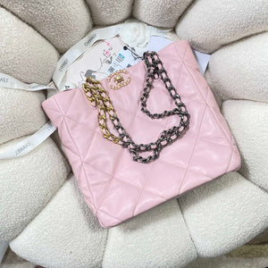 Chanel AS3519 CHANEL19 Shopping Bag Shiny Lambskin Pink - Default Title - View 5