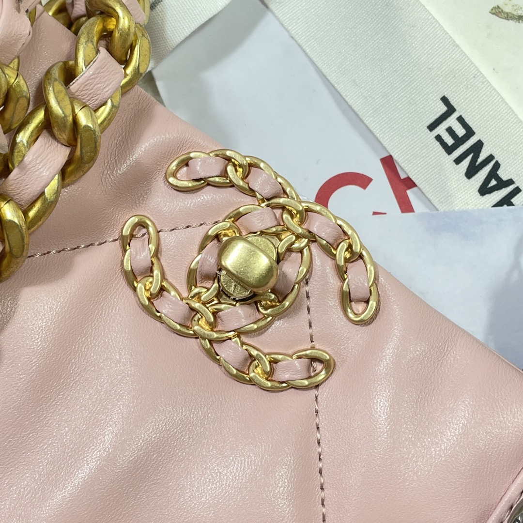 Chanel AS3519 CHANEL19 Shopping Bag Shiny Lambskin Pink - Default Title - View 6