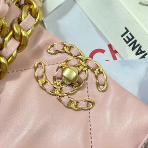 Chanel AS3519 CHANEL19 Shopping Bag Shiny Lambskin Pink - Default Title - View 6