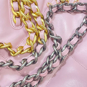 Chanel AS3519 CHANEL19 Shopping Bag Shiny Lambskin Pink - Default Title - View 7