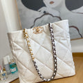 Chanel AS3519 CHANEL19 Shopping Bag Shiny Lambskin White - Default Title - View 1