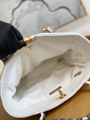 Chanel AS3519 CHANEL19 Shopping Bag Shiny Lambskin White - Default Title - View 6